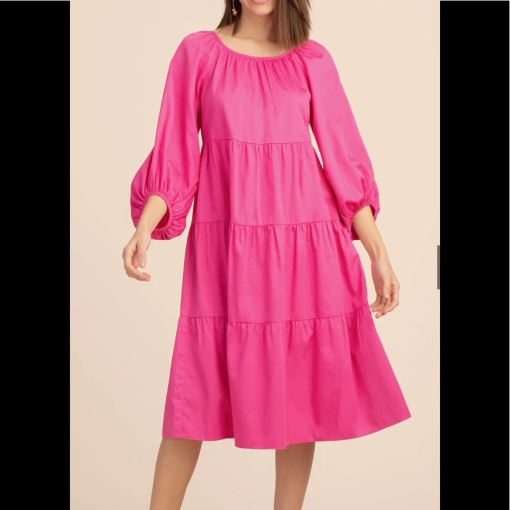 Trina Turk cotton poplin tiered dress- worn once !